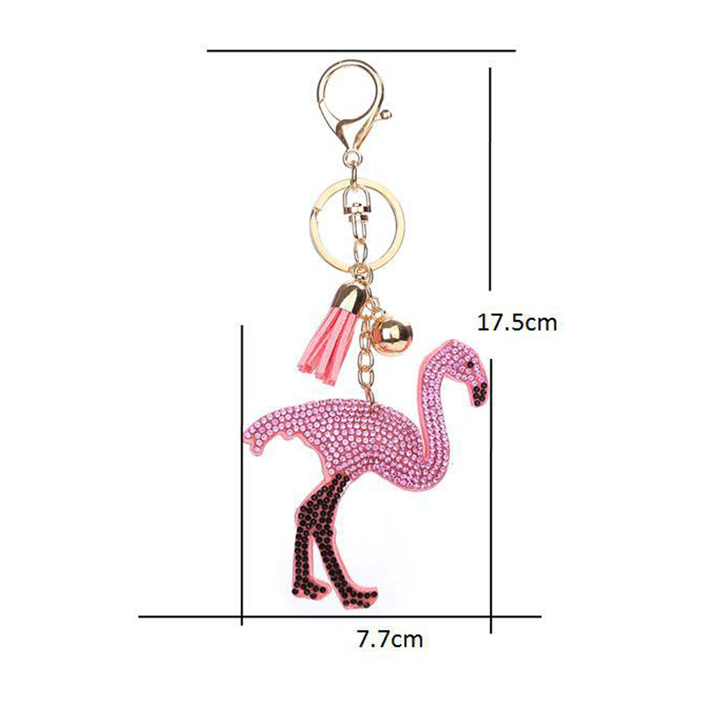 Full Rhinestones Unicorn Flamingo Tassels Key Chain Keychain for Bag Car Handbag