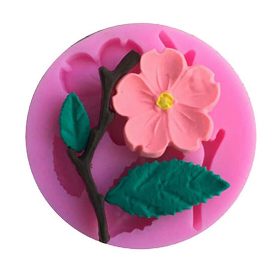 Peach Blossom Silicone DIY Fondant Cake Decorating Mold Kitchen Baking Tool