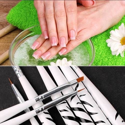 8PCS Zebra Nail Art Dotting Manicure Painting Drawing Polish Brush Pen Tools