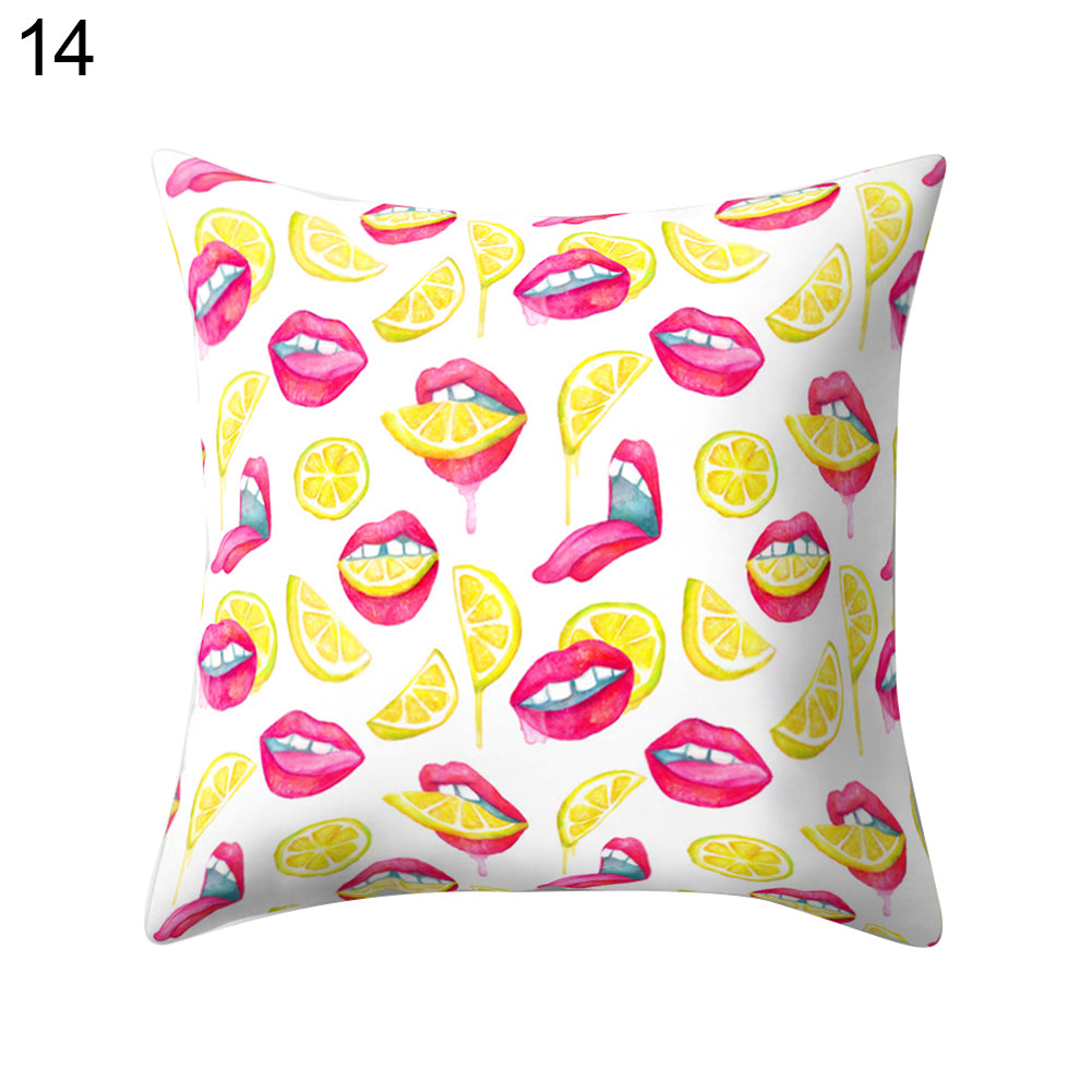 Sexy Lip Peach Skin Cushion Cover Square Throw Pillowcase Coffee House Bar Decor