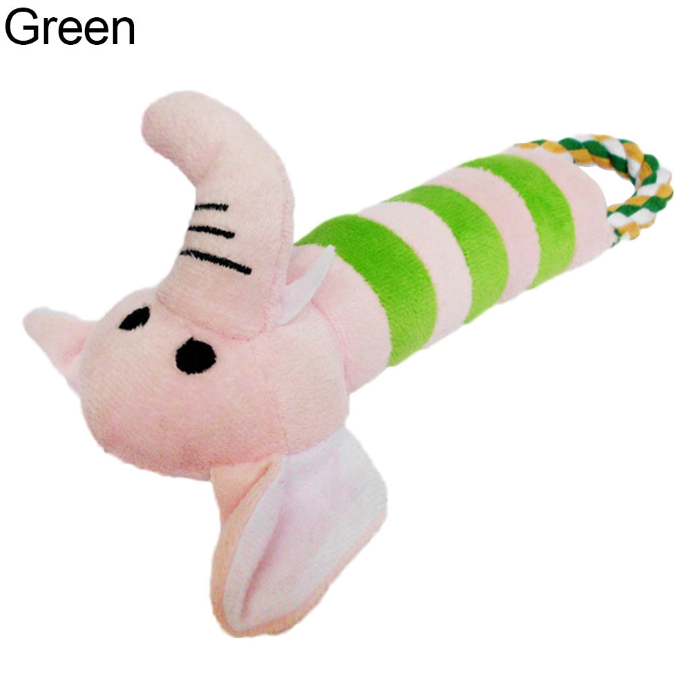 Pet Puppy Cat Dog Chew Bite Toy Elephant Hippo Pattern Teething Plush Toy