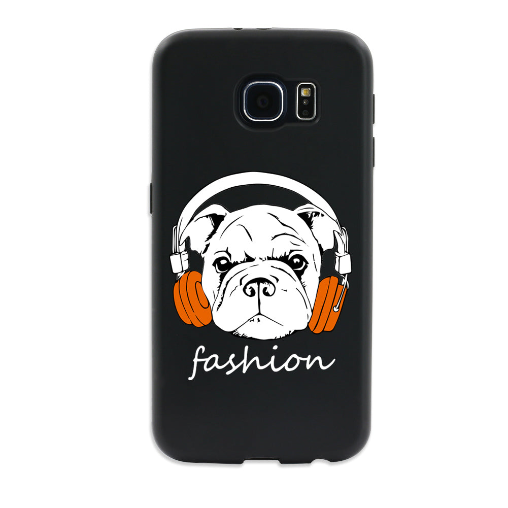 Dog with Headphone Touch Screen Flip Full Case for iPhone 6S Samsung S6 S7 Edge