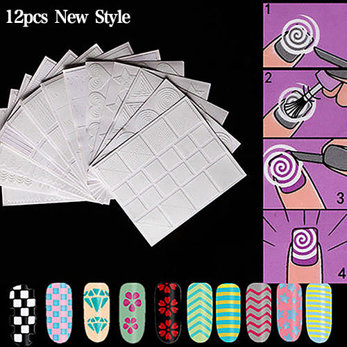 12Pcs Flower Santa Claus 3D Nail Art Sticker Christmas Manicure Decoration Decal