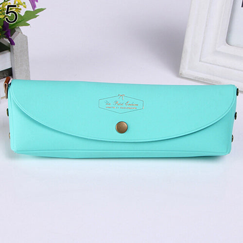 Creative Candy Color Pencil Case Kawaii Concise Multi-fonction Pencil Bag