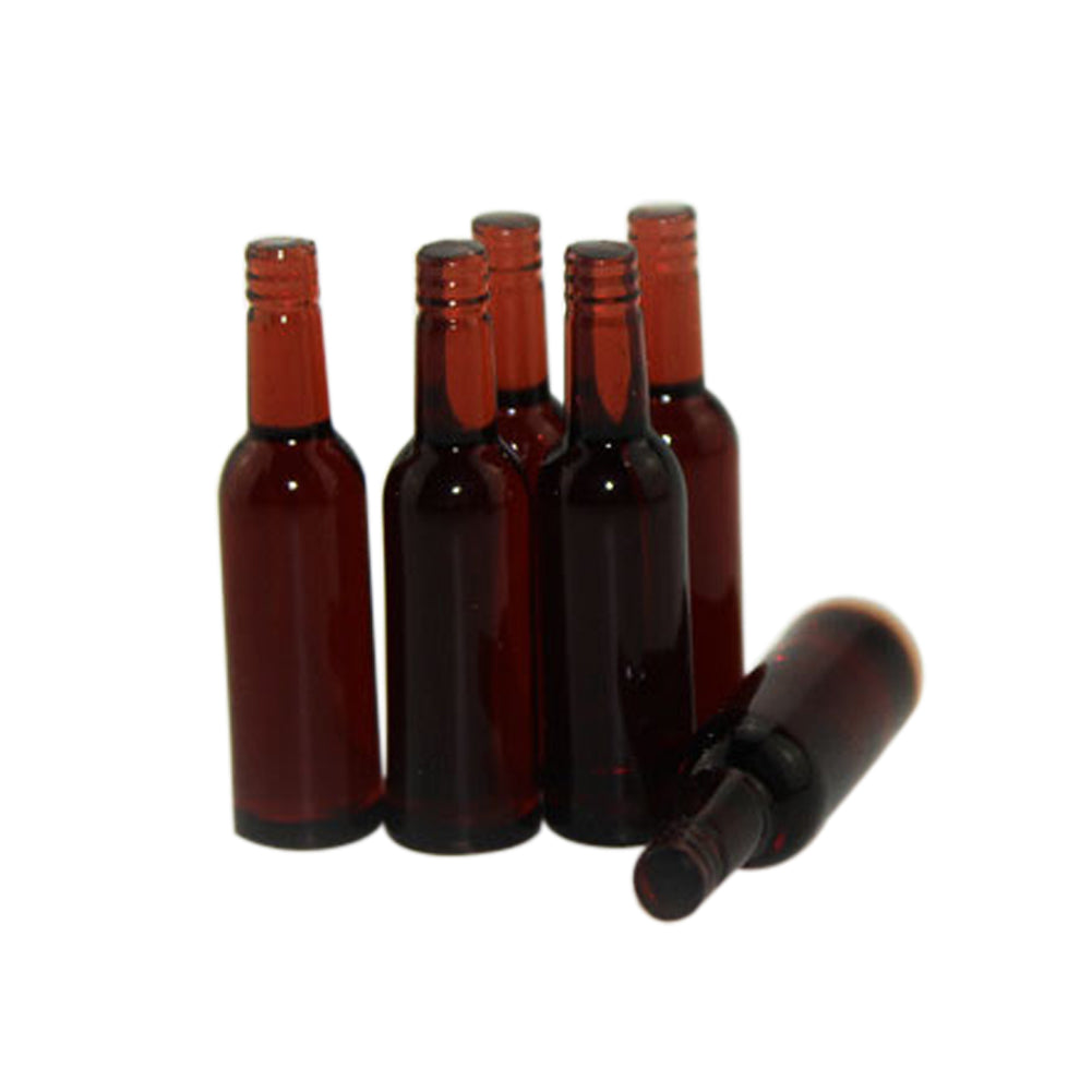 6Pcs Dollhouse Miniature Beer Bottle Dining Drinks Simulation Kitchen Toy Gift