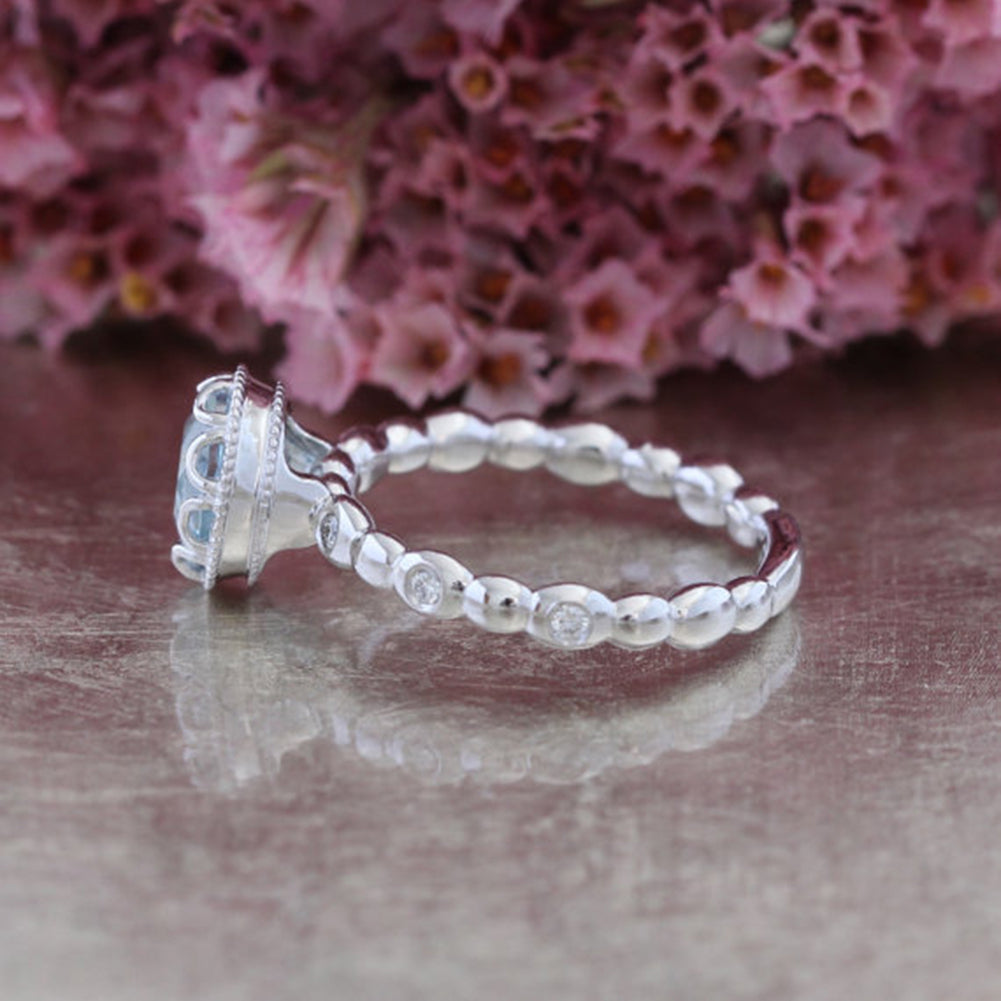 Elegant Round Rhinestone Inlaid Finger Ring Women Charm Jewelry Hand Ornament