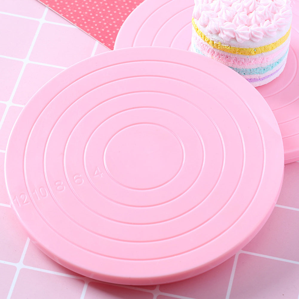 14cm Round Food-grade Plastic Rotating Cake Turntable Stand Baking Decor Plate