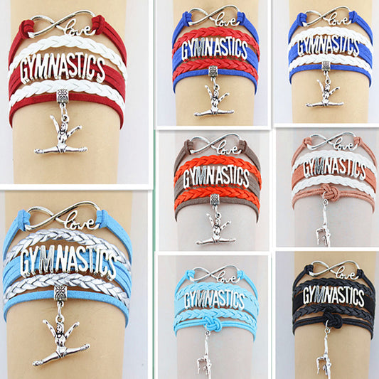 Unisex Vintage Gymnastics Sport Bracelet Bangle Gift for Gymnast Sports Lover