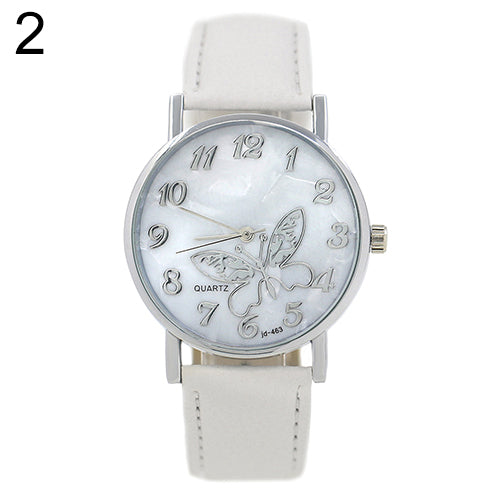 Women's Girls' Butterfly Arabic Numbers Dial Marbling Analog Quartz Wrist Watch