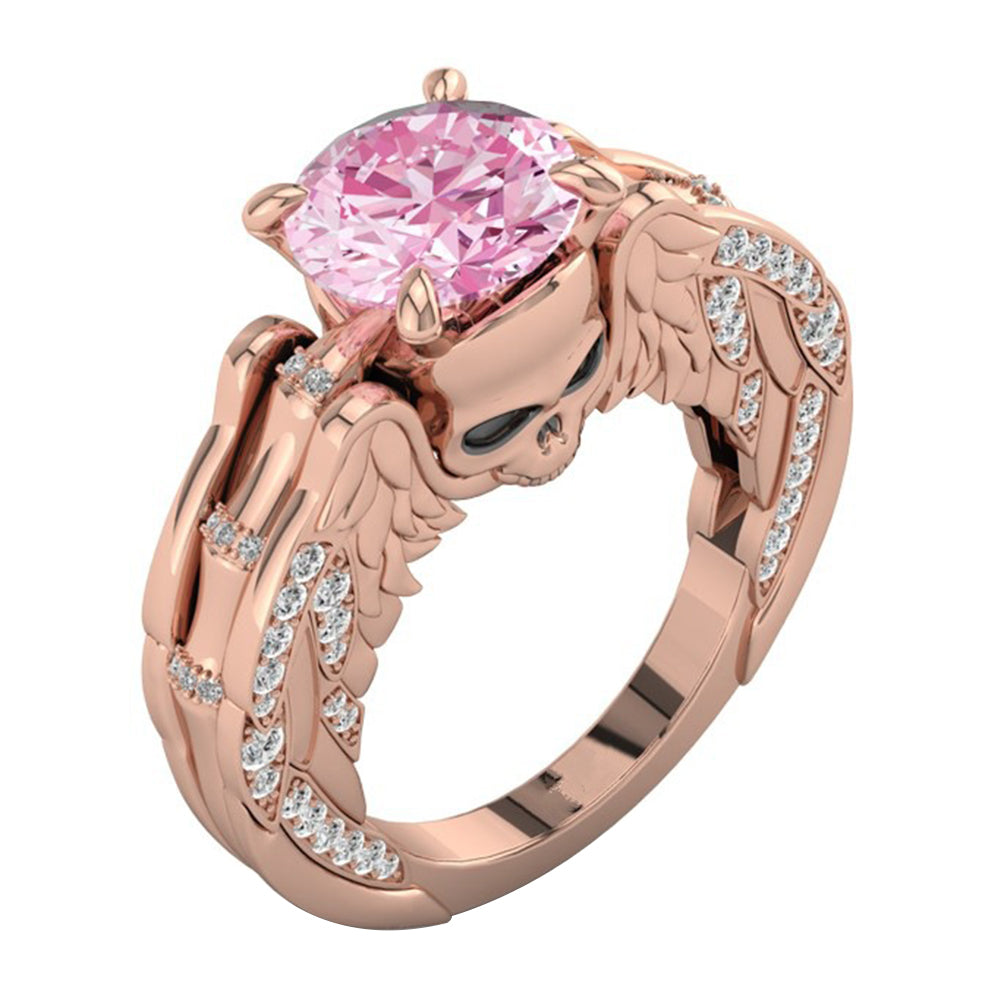Fashion Exquisite Skull Rhinestone Alloy Ring Women Party Charm Jewelry Gift