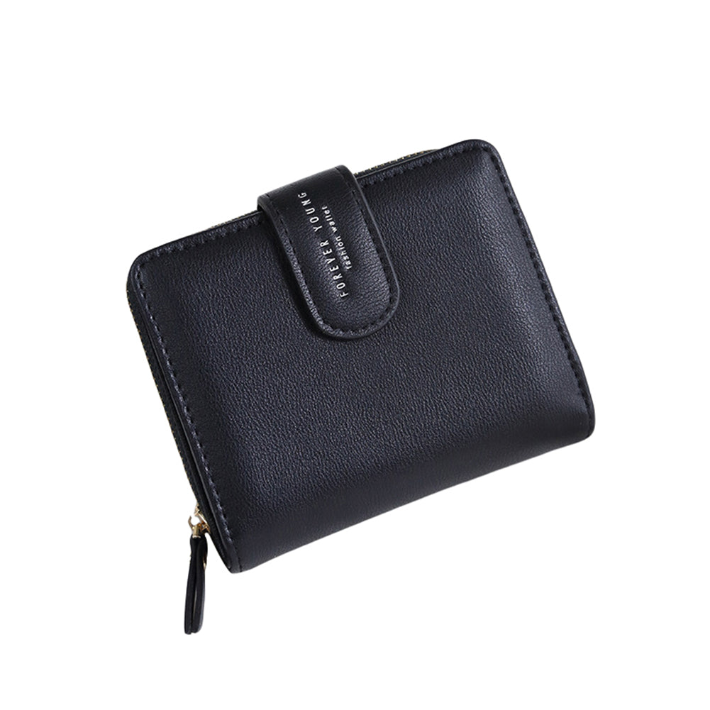 Lady Fashion Faux Leather Wallet Card Holder Zipper Short Purse Christmas Gift