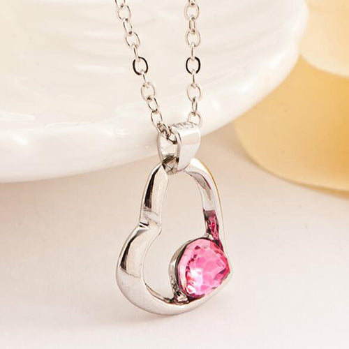 Women's Love Heart Crystal Pendant Chain Collar Bib Choker Party Gift Necklace