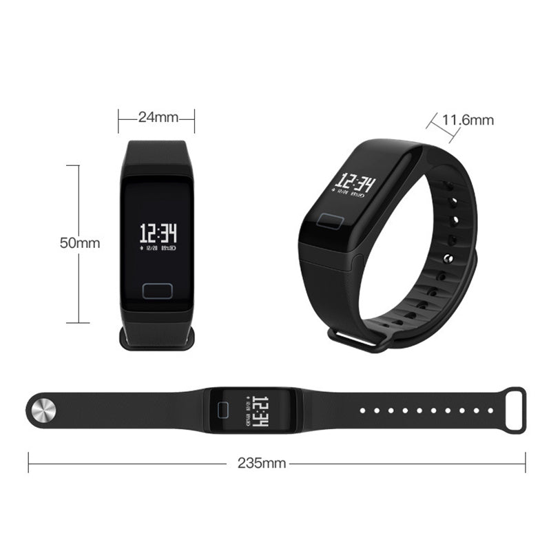 F1 Fitness Blood Pressure Oxygen Heart Rate Monitor Smart Watch Band Bracelet