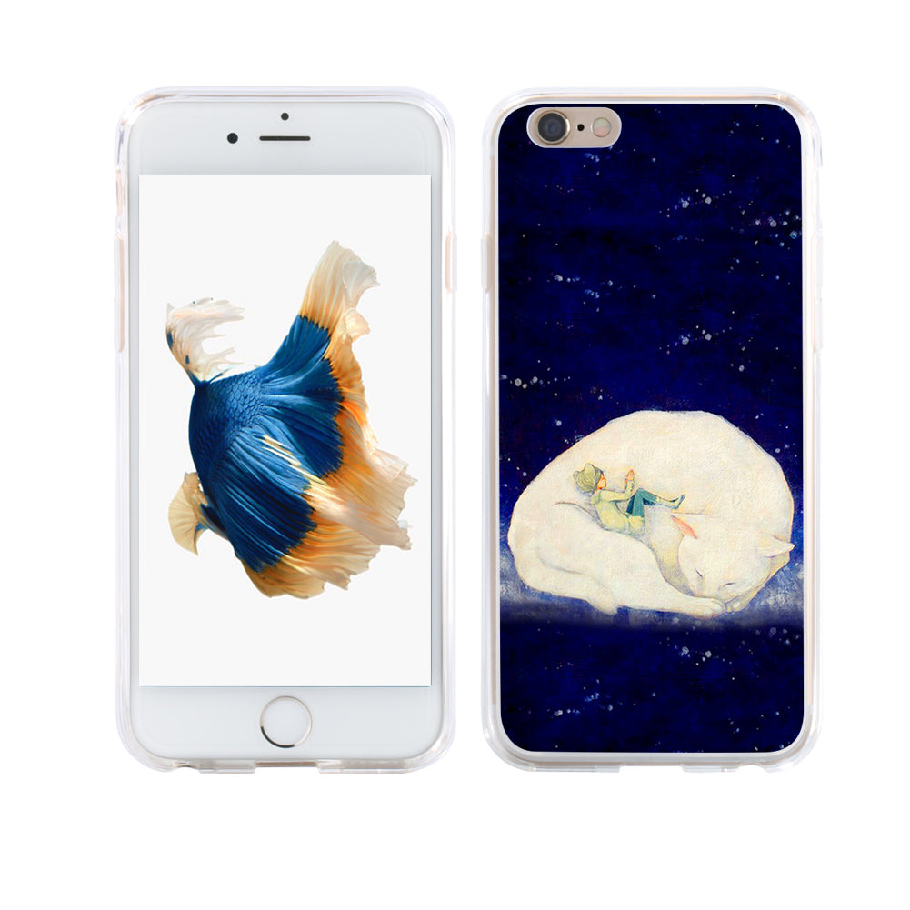 Sleeping Girl  Cat Phone Case for Samsung S8 iPhone 8 Redmi Note 2 3 Huawei P9