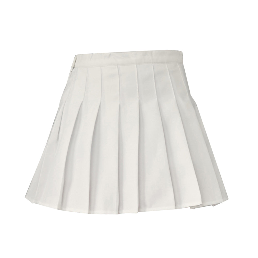 Fashion Women Mini Pleated Solid Color High Waist Tennis Skater Short Skirt Gift