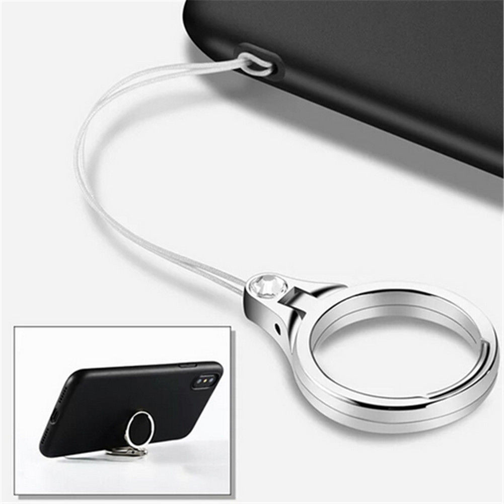 2 in 1 Metal Cell Phone Lanyard Finger Ring Multifunction Mobile Phone Holder