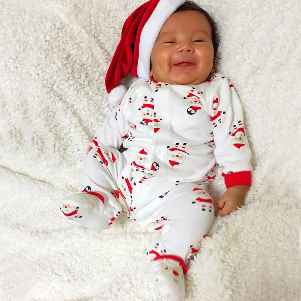 Cartoon Baby Santa Claus Long Sleeve Romper Christmas One-piece Jumpsuit