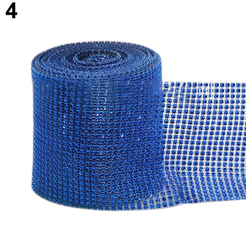 1 Yard Sparkle Rhinestone Plastic Ribbon Roll Mesh Wrap Wedding Decoration