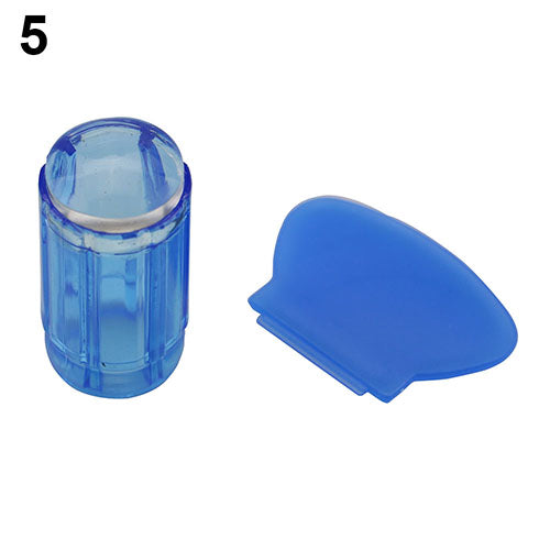 Clear Nail Art Jelly Stamper Stamp Scraper Set Polish Stamping Manicure Tools