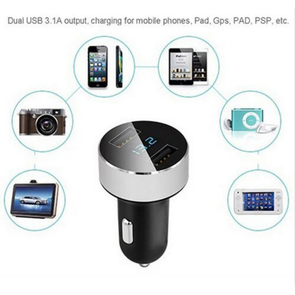 5V/3.1A Dual USB Port Cigarette Lighter Adapter Car Charger for iPhone Samsung