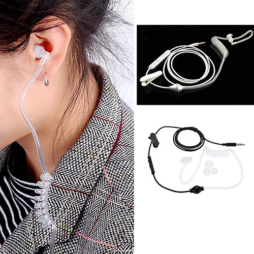 3.5mm Mono Stereo Air Tube Anti-radiation Radiation Proof Earphone Headset