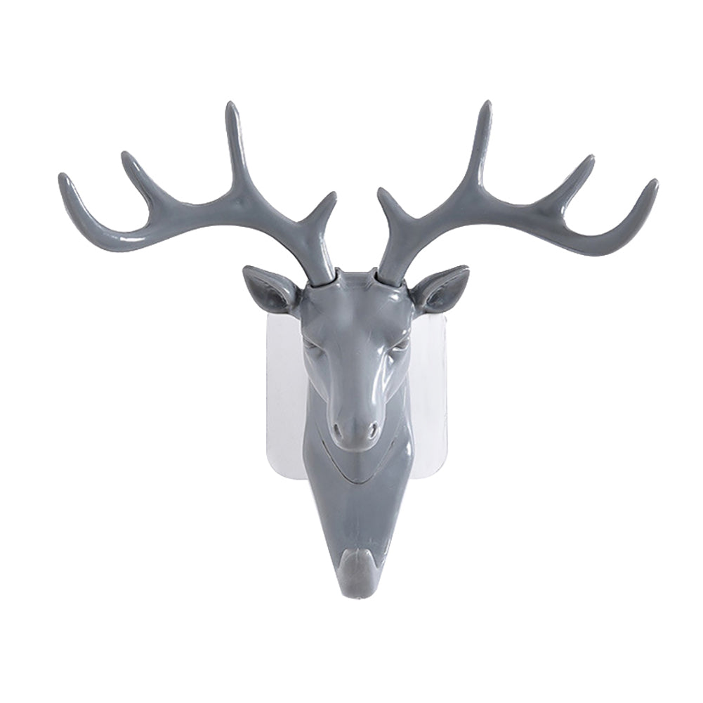 Fashion Deer Head Antlers Self Adhesive Keys Hat Holder Wall Door Hook Hanger