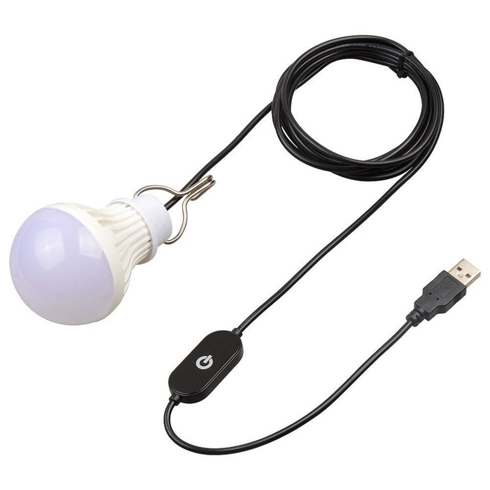 Portable 5W 5V USB LED Light Bulb Home Emergency Outdoor Camping Switch Lamp
