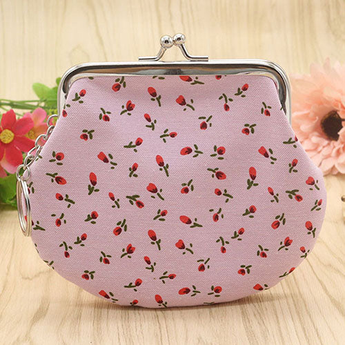 Women's Lovely Floral Pattern Card Change Holder Mini Wallet Clutch Coin Purse