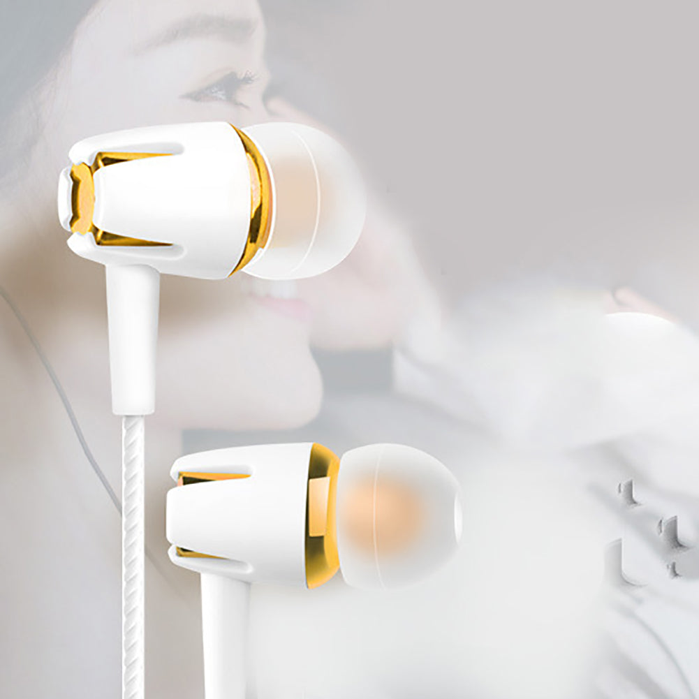 Fashion Threaded Cable Heavy Bass Stereo Music In-ear Headset Earphone with Mic