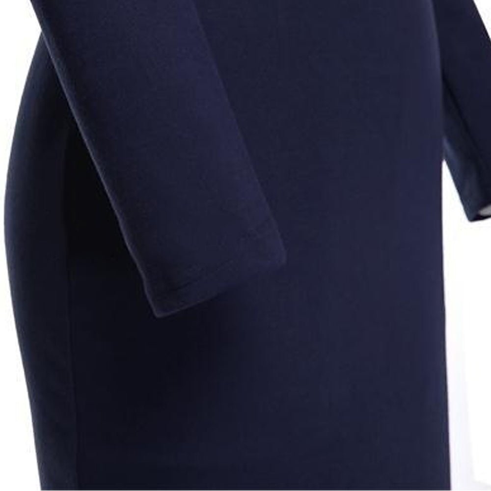 Women Elegant Long Sleeve Tunic Stretch Business Work Party Bodycon Sheath Dress