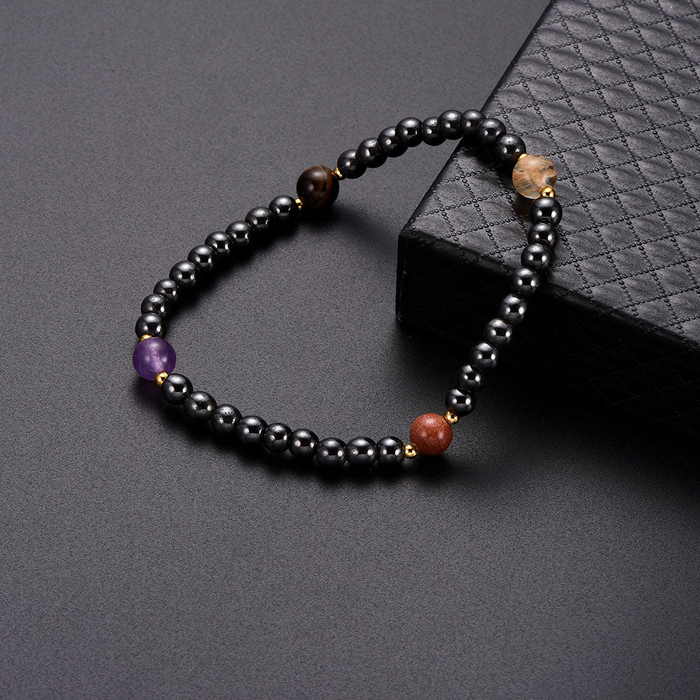 Fashion Faux Hematite Hand Jewelry Party Club Women Men Bracelet Magnetic Gift