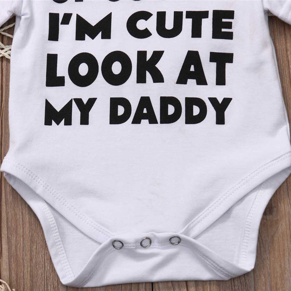 Newborn Infant Baby Girl Boys Romper Letter Print Short Sleeve Bodysuit Outfit