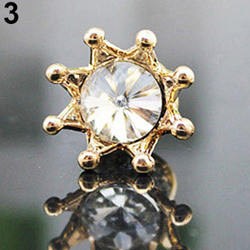 Fashion Sparkling Rhinestone Cellphone Phones 3.5mm Crown Design Anti-dust Plug