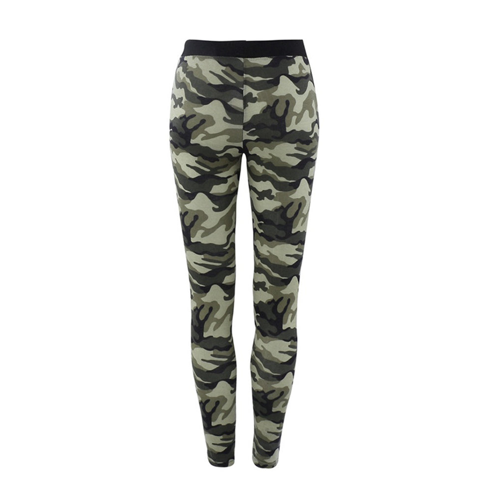 Women's Fashion Camouflage Skinny Leggings Stretch Slim Pencil Pants Trousers