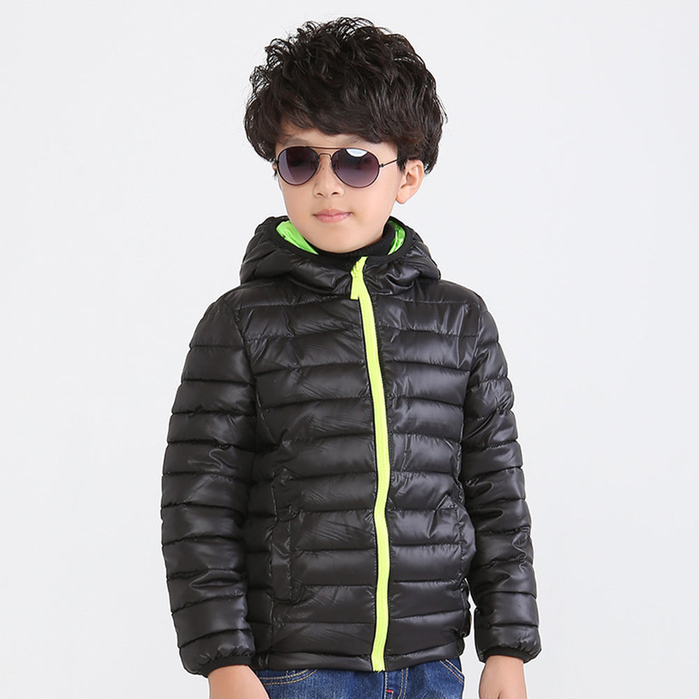 Children Kids Hooded Winter Coat Long Sleeve Girls Boys Windproof  Warm Jacket