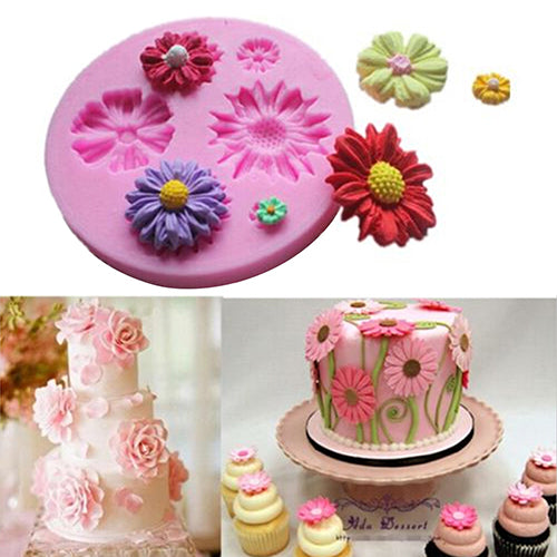 3D Flower Fondant Cake DIY Mold Silicone Mould Sugarcraft Baking Decorating Kit