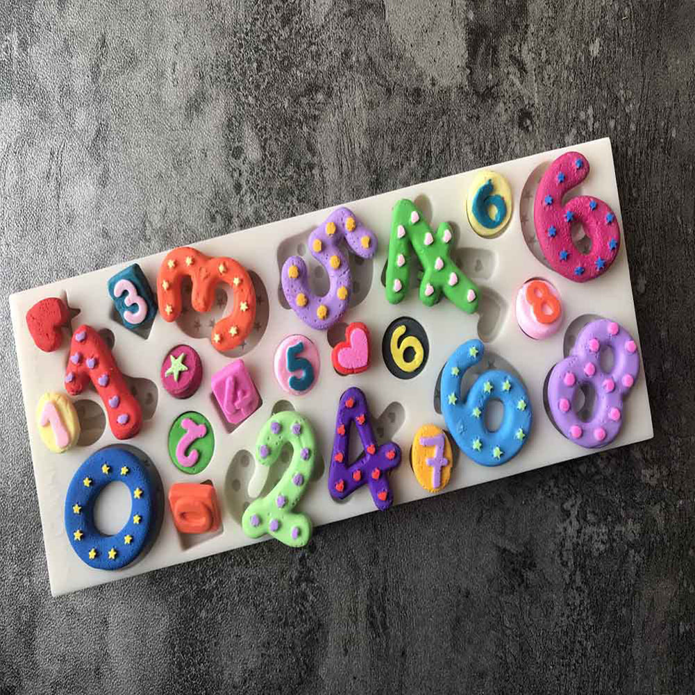 Silicone Big Small Numbers Cake Decor Mould DIY Craft Pastry Mold Baking Tool