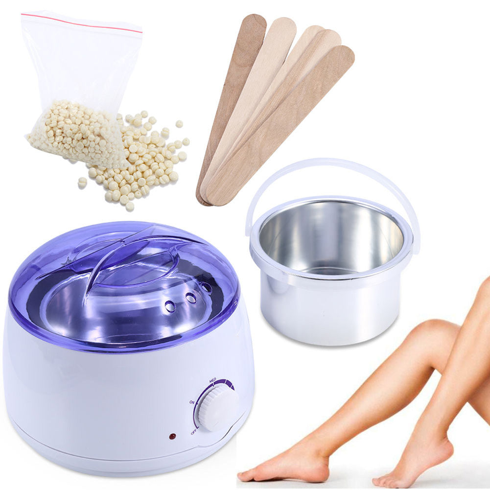 Pro Wax Kit Heater Pot Salon Waxing Hair Removal +100g Wax Bean+5Pcs Sticks