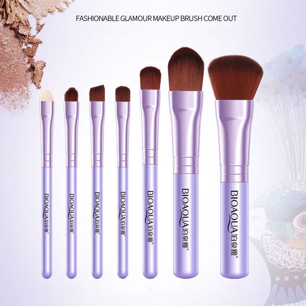 7Pcs Makeup Brushes Set Eye Lip Face Foundation Soft Fiber Hair Cosmetic Tool