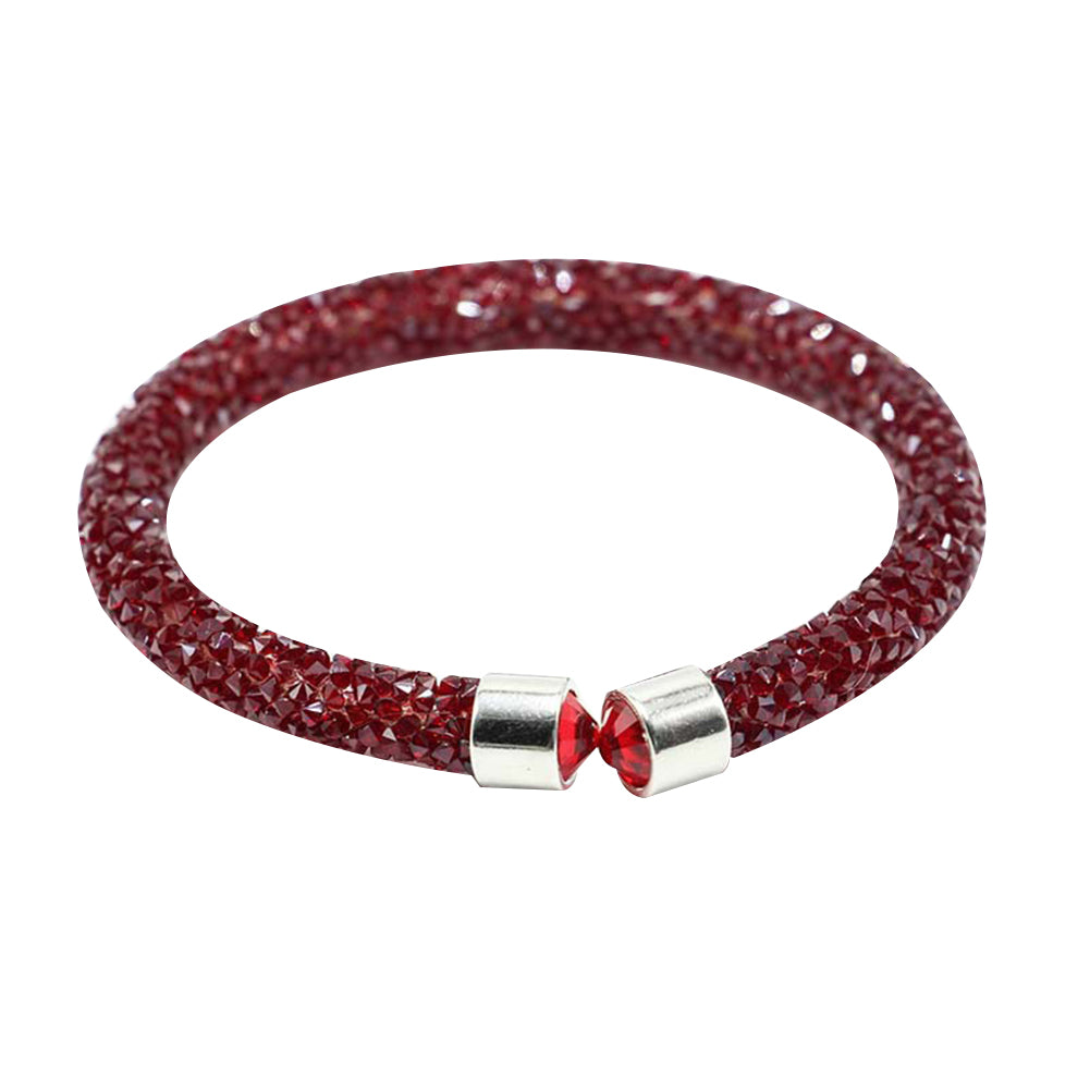 Women Fashion Full Pave Rhinestone Bracelet Open Bangle Jewelry Party Gift