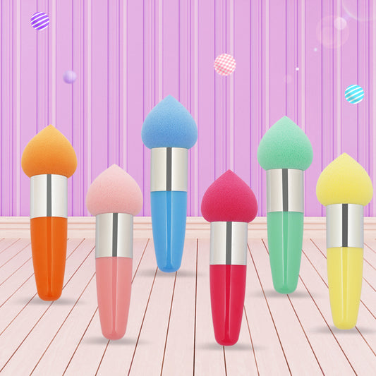 Cute Soft Peach Shape Head Cosmetic Make Up Foundation Sponge Face Puff Stick