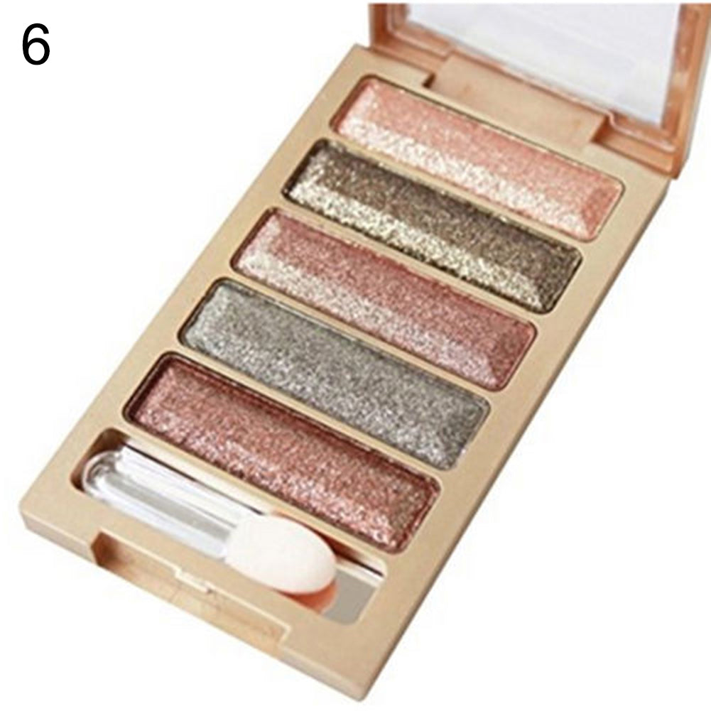 5 Colors Shimmer Eyeshadow Palette Makeup Cosmetic Glitter Eye Shadow Set