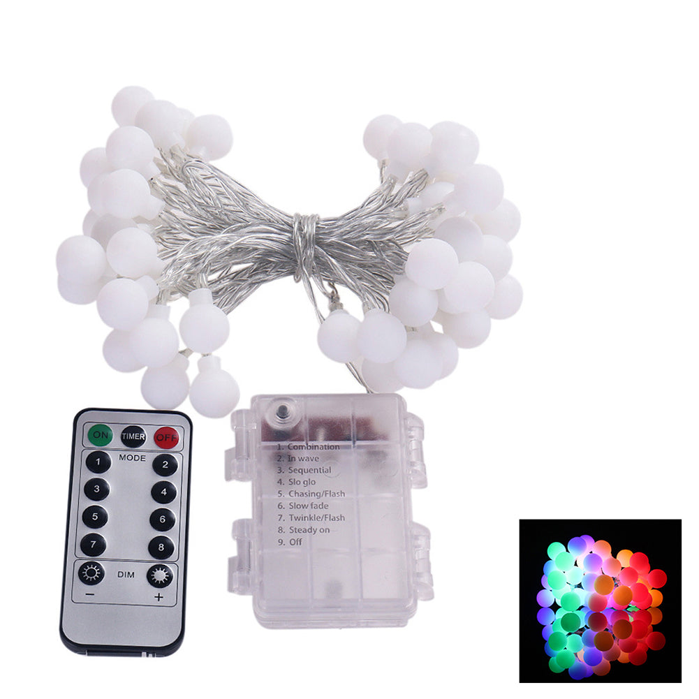 50LED Ball Shaped 8Modes Fairy String Light Christmas Wedding Home Party Decor
