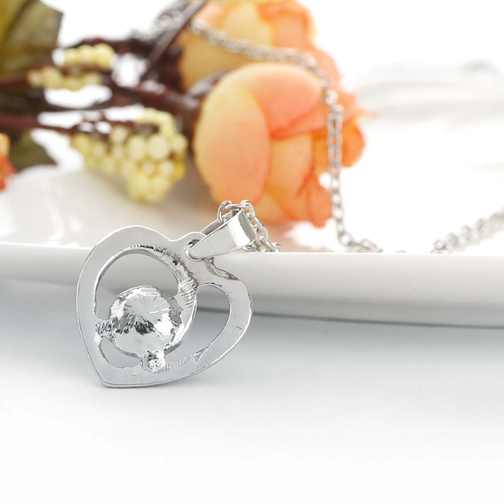 Fashion Hollow Rhinestone Heart Pendant Women Adjustable Chain Necklace Jewelry