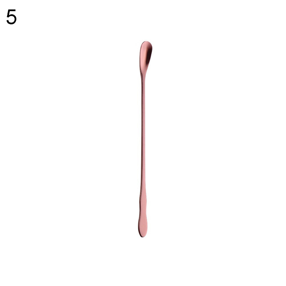 Stainless Steel Gourd Handle Ice Cream Dessert Scoop Coffee Drink Stir Spoon