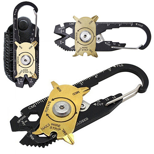 Outdoor EDC Keychain 20-In-1 Pocket Multi Tool Bottle Opener Wrench Screwdriver