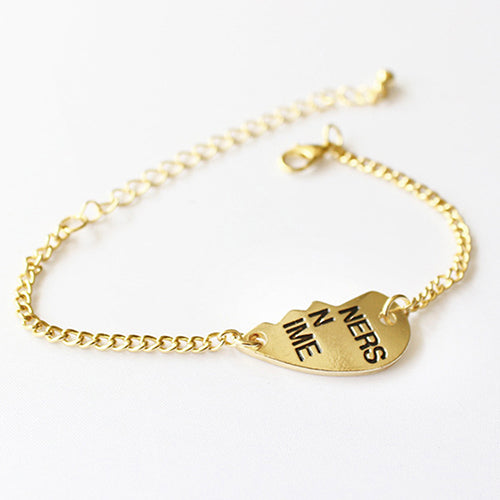 2 Pcs Fashion Cute Partners Love Heart Bangle Best Friends Gifts Chain Bracelets