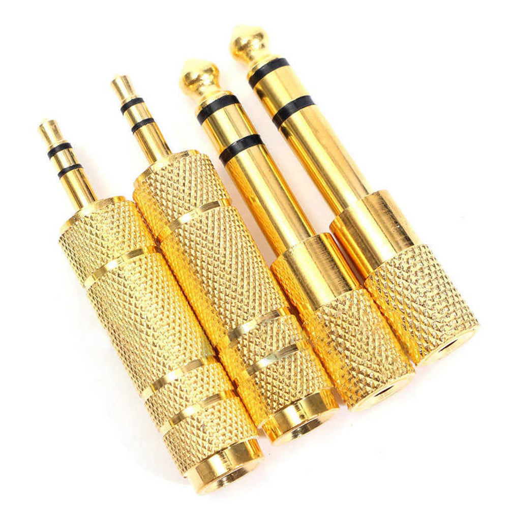 4Pcs 6.5mm to 3.5mm Male to Female Electric Guitar Convertor Audio Adapter Head
