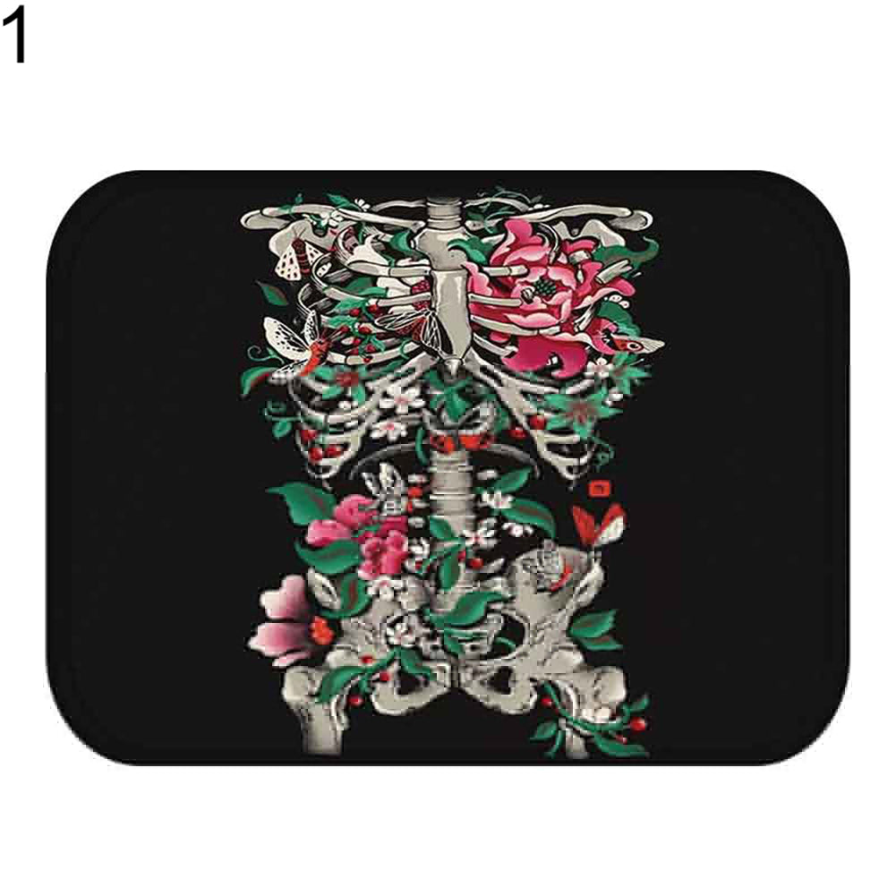 40*60cm Living Room Flower Print Rug Doormat Anti-skid Floor Carpet Home Decor