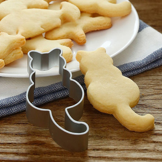 Cute Cat Shape Stainless Steel Baking Cake Mould Chocolate Cookies Cutter Mold
